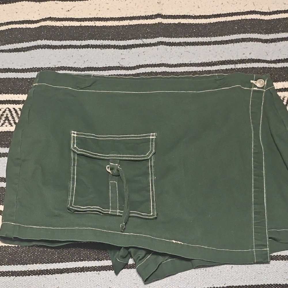 Wild Fable Asymmetrical Skirt in Forest Green